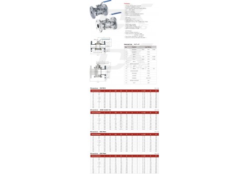 3-PC BALL VALVE FLANGE END DIRECT MOUNTING PAD